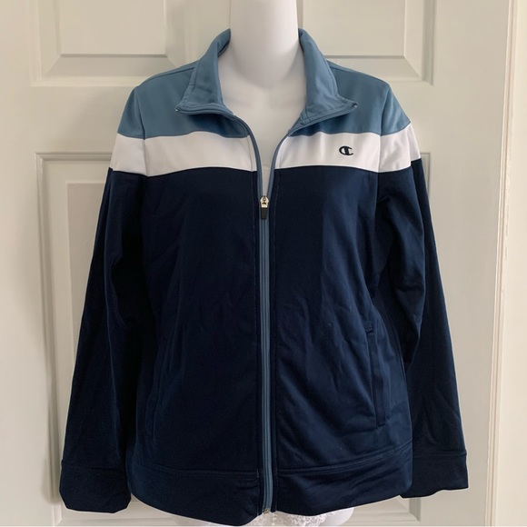 Champion Full Zip Jacket Color Block Retro Medium - Picture 2 of 7
